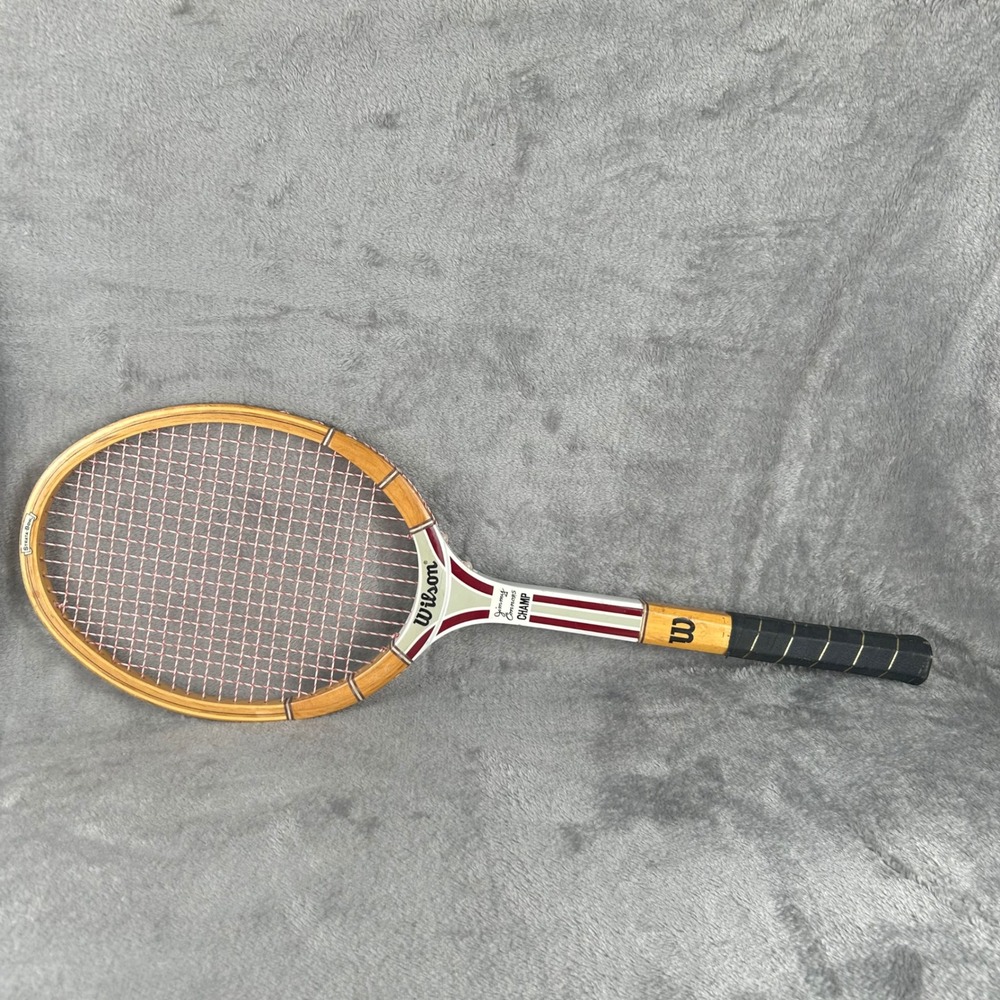 Wilson Jimmy Connors Champ Vintage Wood Tennis Racket Strata-Bow 4 1/4 Grip